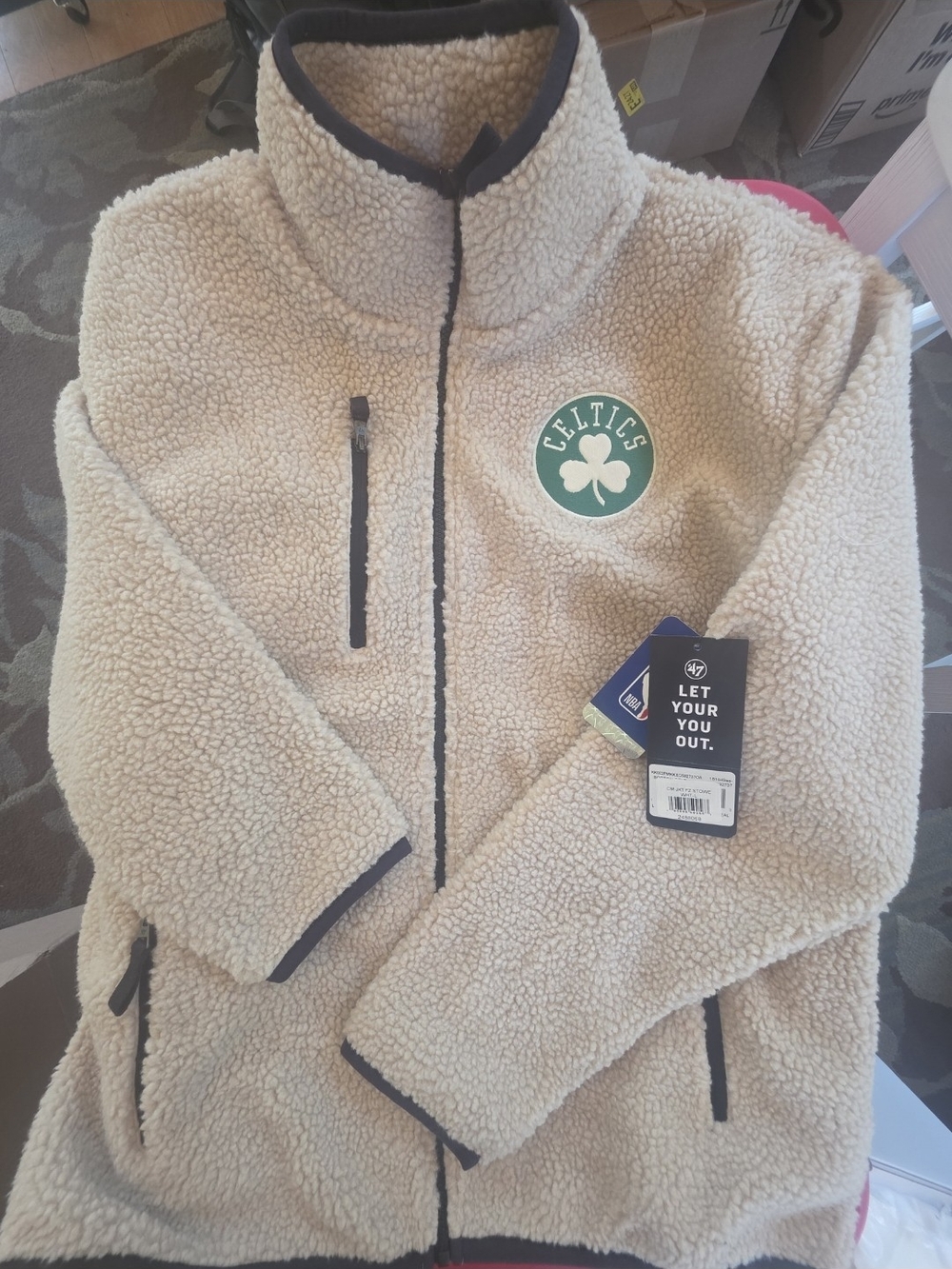47 Brand Celtics Stowe Jacket Adult Large Brand New